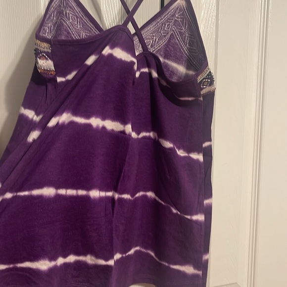 Express tank in purple and white tie dye with embellishments size XS NWOT - Picture 5 of 7